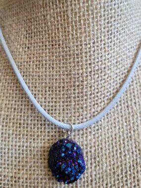 Blue Soldate Crystal Pendant on Blue Rope